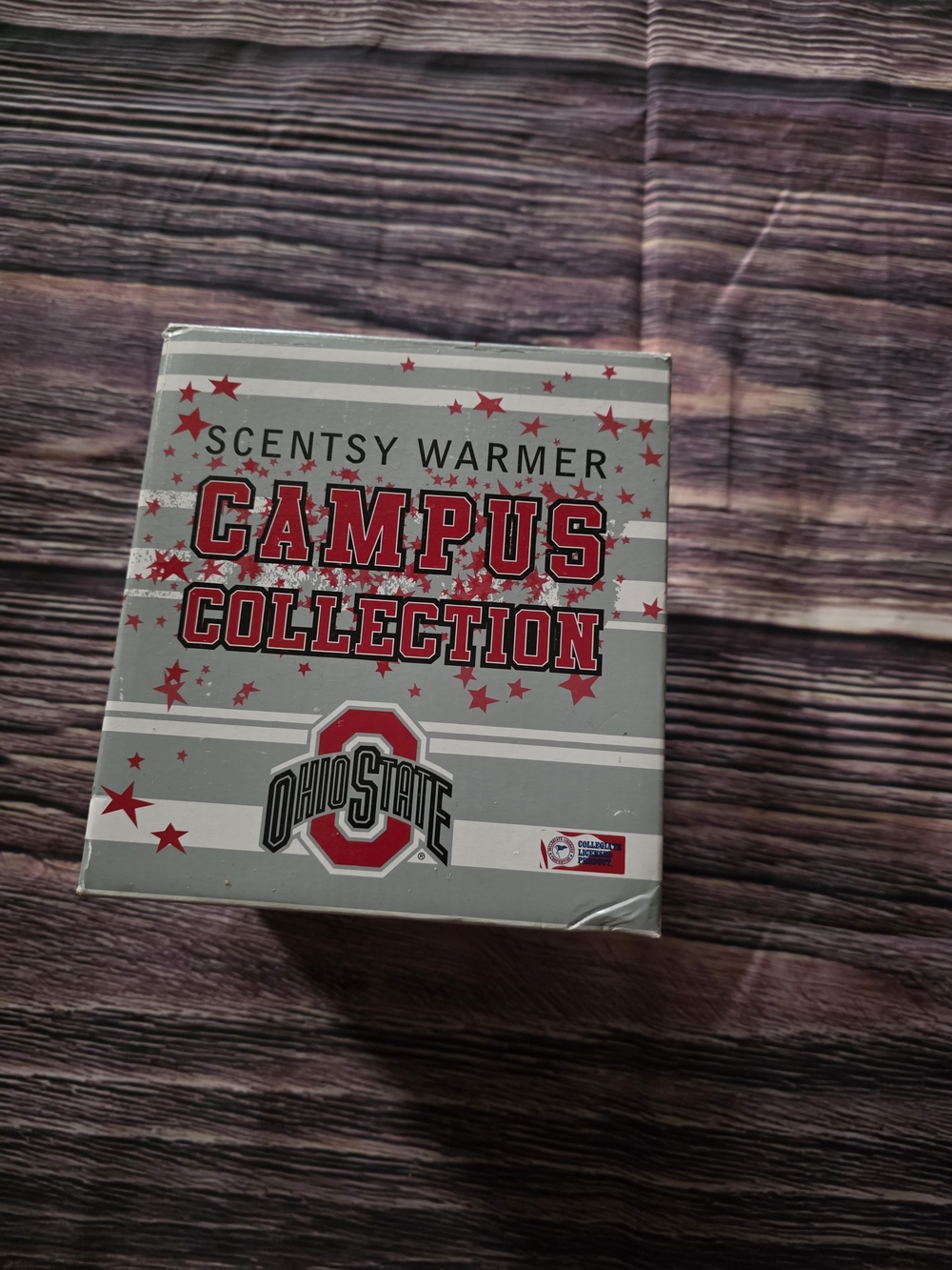 Scentsy Campus Collection Warmer Box - Gray and Red Ohio State Graphics